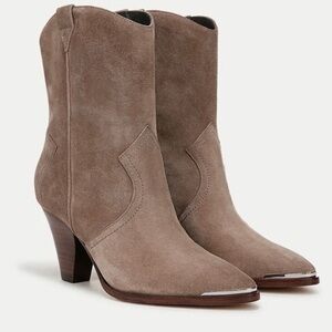 Veronica Beard Cody Taupe Bootie